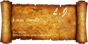 Laus Jenő névjegykártya